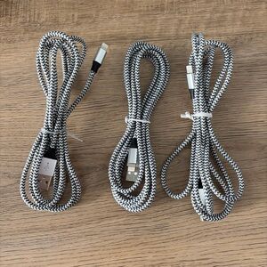 Braided Charging Cable - Black and White